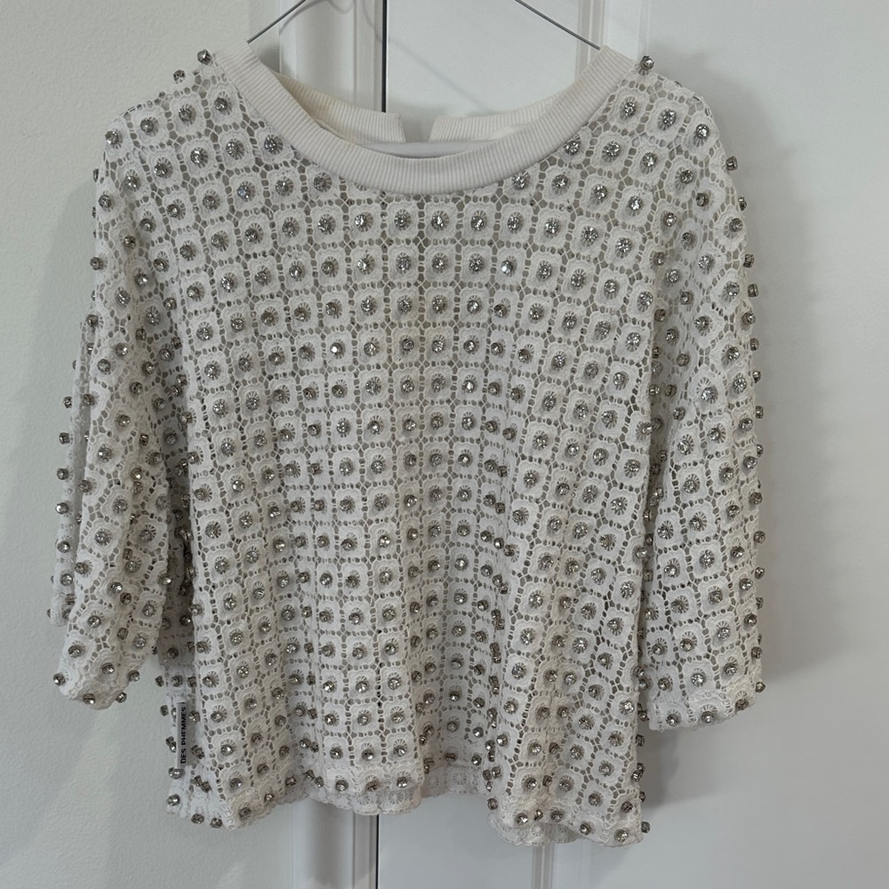 Crystal Macrame Lace Shirt
